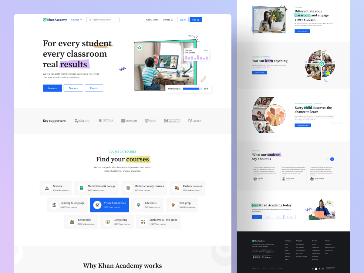 Khan Academy Website Redesign